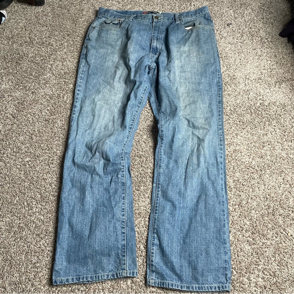 Vtg Attitude Jeans Mens 40 X 34 Medium Wash Blue Wide Leg Baggy Relaxed Skater